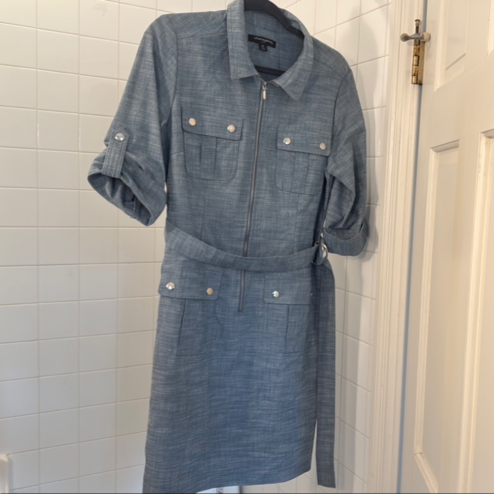 Sharagano 14 never worn Stylish Blue Belted Dress